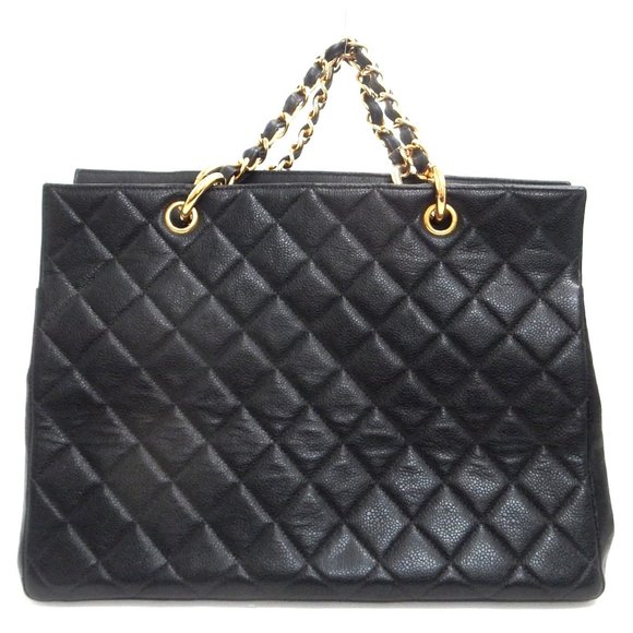 PRISTINE! CHANEL BLACK CAVIAR SKIN TOTE BAG!! WOW! - Picture 5 of 13